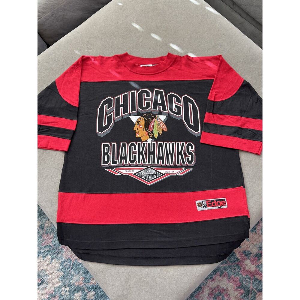 Vintage 90s Chicago Blackhawks Shirt Mens Size Large EUC